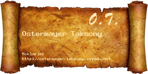Ostermayer Taksony névjegykártya